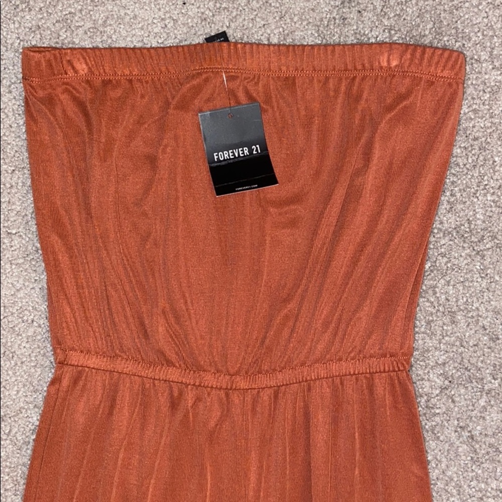 Orange strapless jumpsuit - Picture 2 of 2